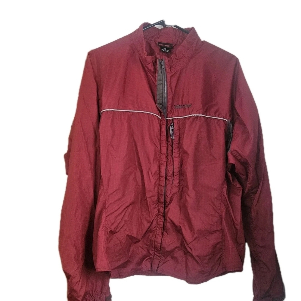 Marmot Red XL Lightweight Ripstop Nylon Windbreaker Jacket Mesh Panels